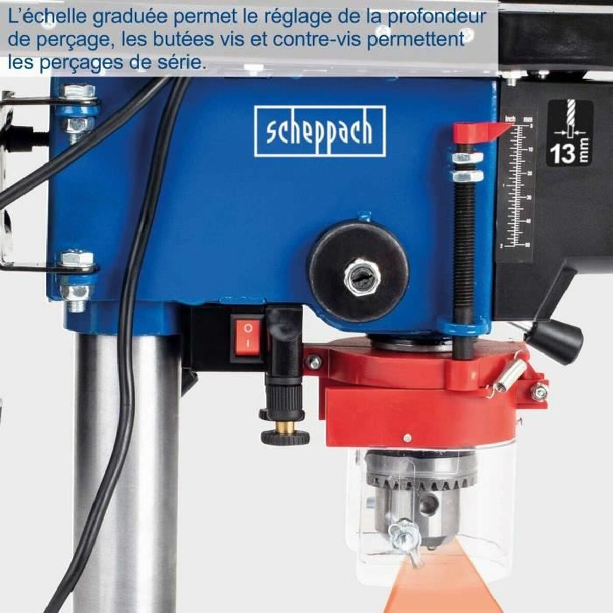 Perforator montat pe stâlp susţinător Scheppach DP16VLS 500 W